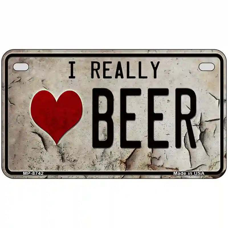 I Love Beer Metal Novelty License Plate 7" x 4" (MP)