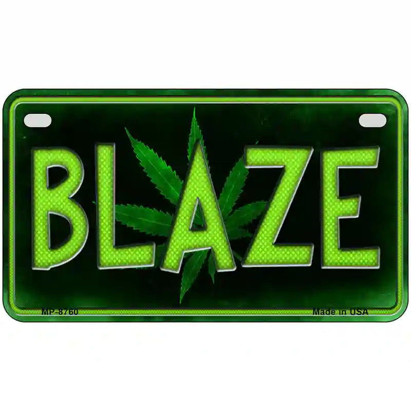 Blaze Metal Novelty License Plate 7" x 4" (MP)