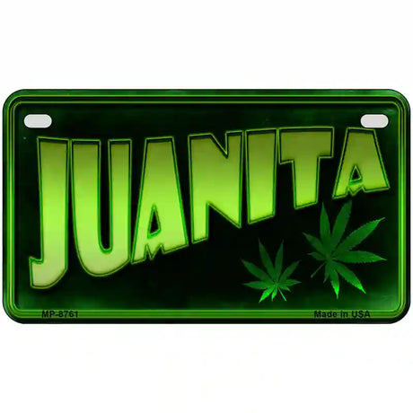 Juanita Metal Novelty License Plate 7" x 4" (MP)