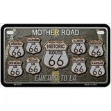 Route 66 Black Top Metal Novelty License Plate 7" x 4" (MP)