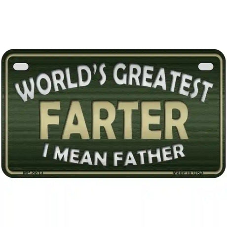 Greatest Farter Metal Novelty License Plate