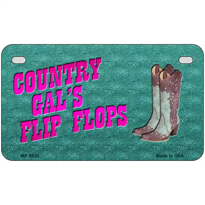 Country Gals Flip Flops Novelty License Plate 7" x 4" (MP)