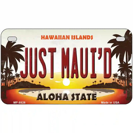 Just Mauid Sunset Novelty Metal License Plate 7" x 4" (MP)