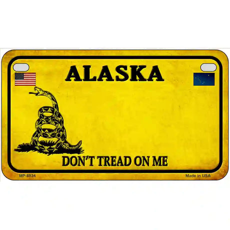 Alaska Dont Tread On Me Metal Novelty License Plate 7" x 4" (MP) / Yes