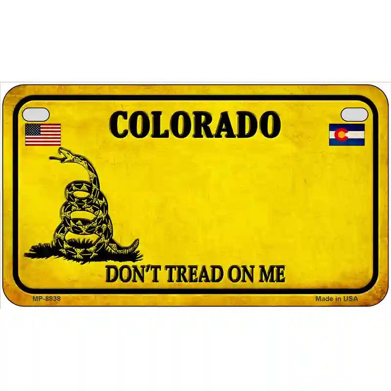 Colorado Dont Tread On Me Metal Novelty License Plate 7" x 4" (MP)