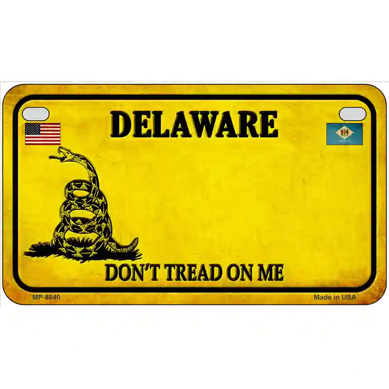 Delaware Dont Tread On Me Metal Novelty License Plate 7" x 4" (MP)