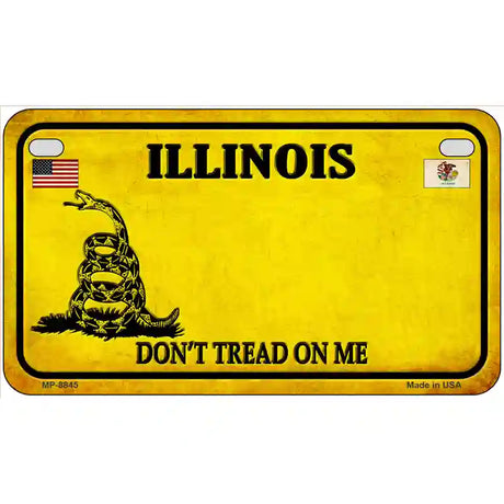 Illinois Dont Tread On Me Metal Novelty License Plate 7" x 4" (MP)