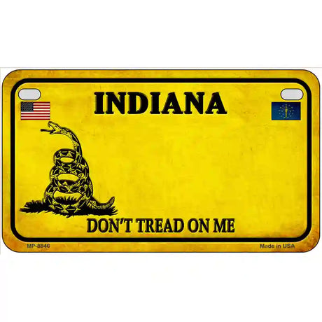 Indiana Dont Tread On Me Metal Novelty License Plate 7" x 4" (MP) / Yes