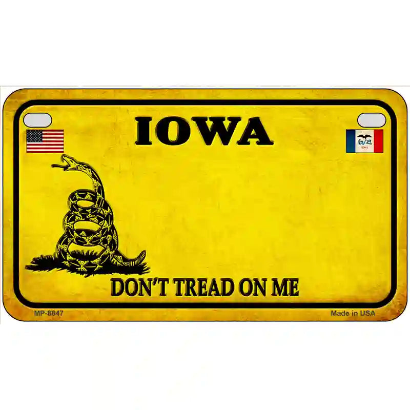 Iowa Dont Tread On Me Metal Novelty License Plate 7" x 4" (MP)