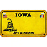 Iowa Dont Tread On Me Metal Novelty License Plate 7" x 4" (MP)