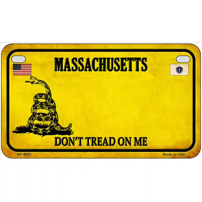 Massachusetts Dont Tread On Me Metal Novelty License Plate 7" x 4" (MP) / Yes