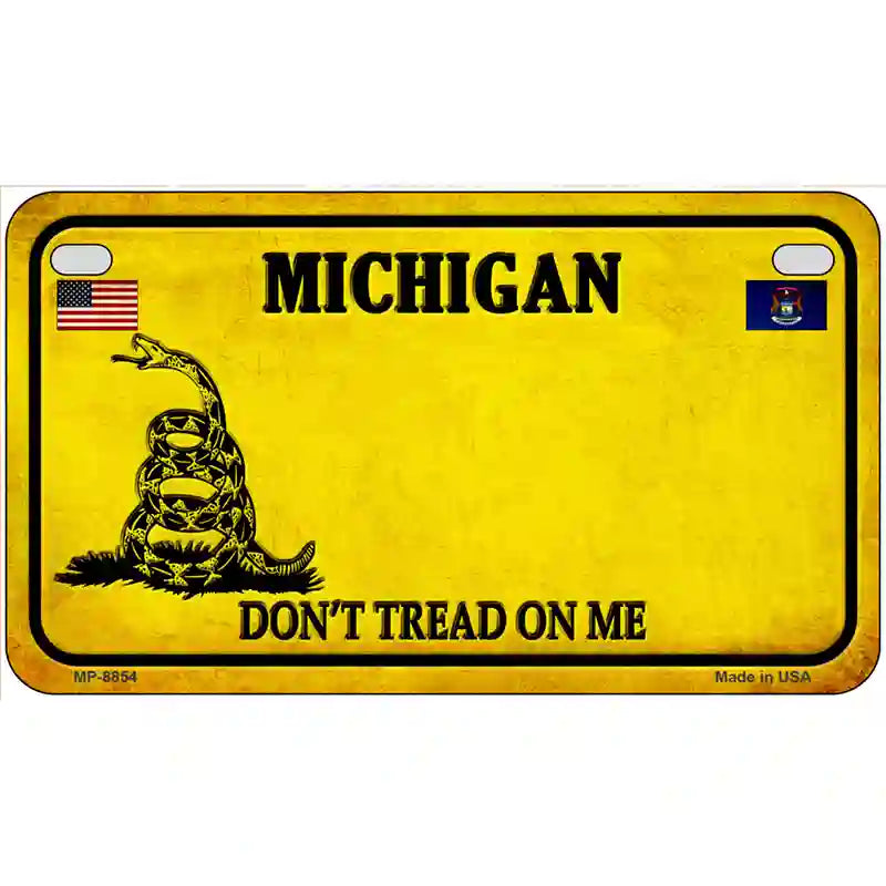 Michigan Dont Tread On Me Metal Novelty License Plate 7" x 4" (MP) / Yes