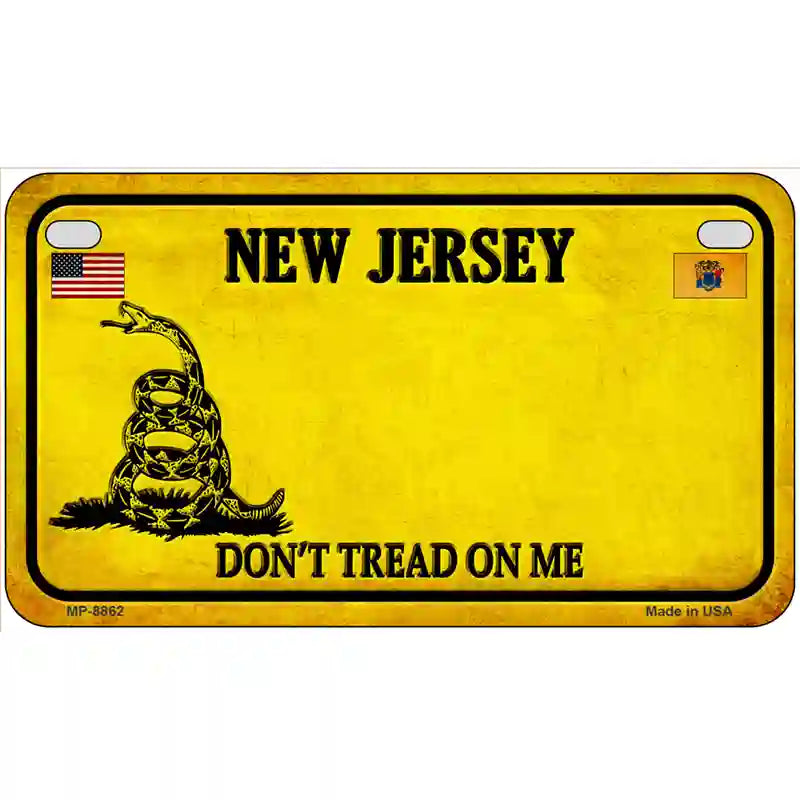 New Jersey Dont Tread On Me Metal Novelty License Plate 7" x 4" (MP) / Yes