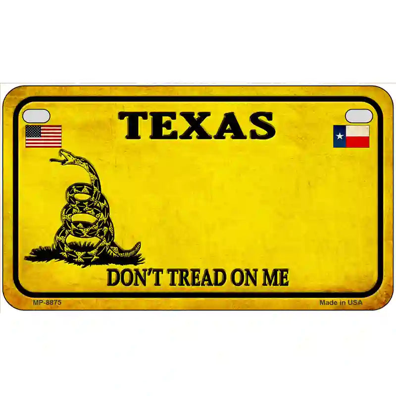 Texas Dont Tread On Me Metal Novelty License Plate 7" x 4" (MP) / Yes