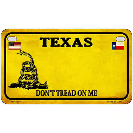 Texas Dont Tread On Me Metal Novelty License Plate 7" x 4" (MP) / Yes