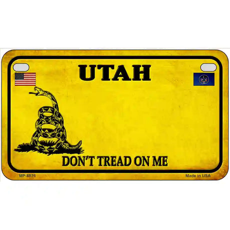 Utah Dont Tread On Me Metal Novelty License Plate 7" x 4" (MP)