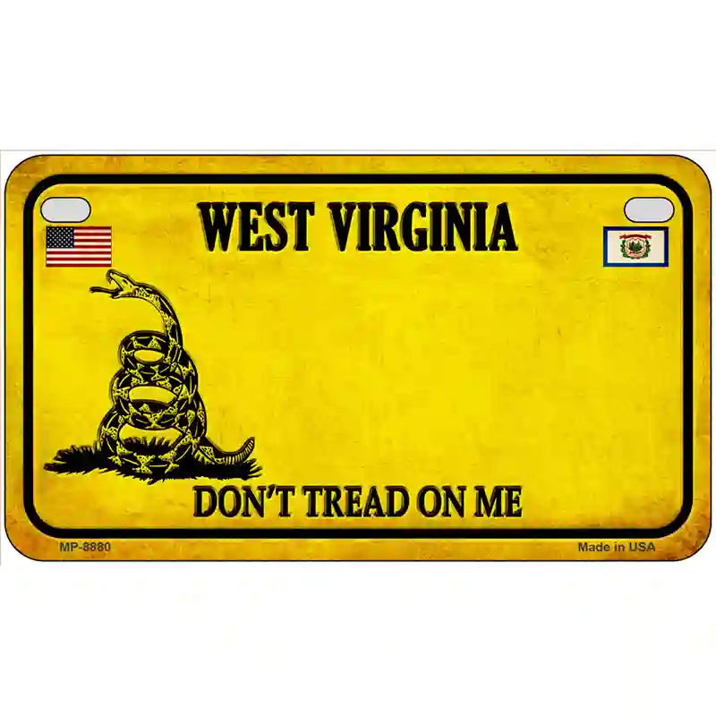 West Virginia Dont Tread On Me Metal Novelty License Plate 7" x 4" (MP)