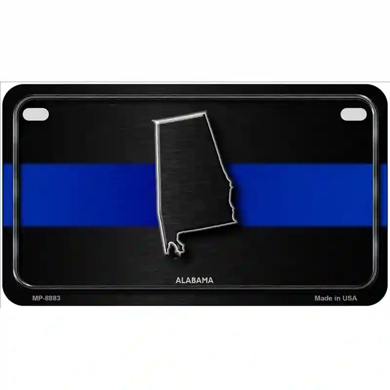 Alabama Thin Blue Line Metal Novelty License Plate 7" x 4" (MP)