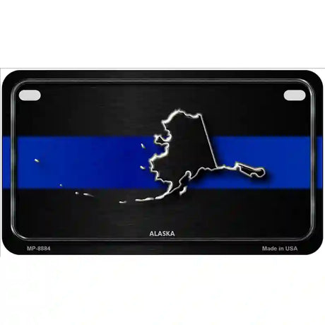 Alaska Thin Blue Line Metal Novelty License Plate 7" x 4" (MP)