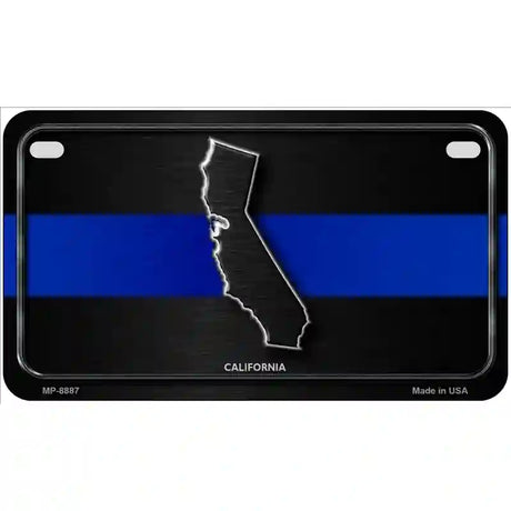 California Thin Blue Line Metal Novelty License Plate 7" x 4" (MP)