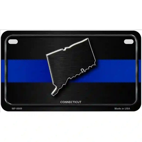 Connecticut Thin Blue Line Metal Novelty License Plate 7" x 4" (MP)