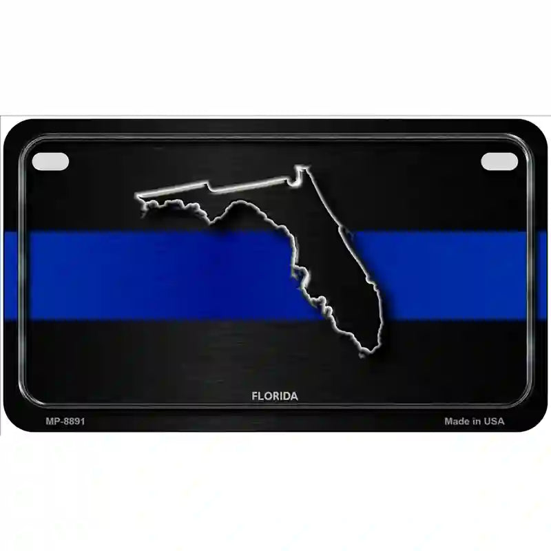 Florida Thin Blue Line Metal Novelty License Plate 7" x 4" (MP)