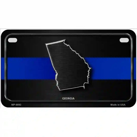 Georgia Thin Blue Line Metal Novelty License Plate 7" x 4" (MP)