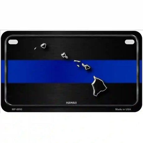 Hawaii Thin Blue Line Metal Novelty License Plate 7" x 4" (MP)