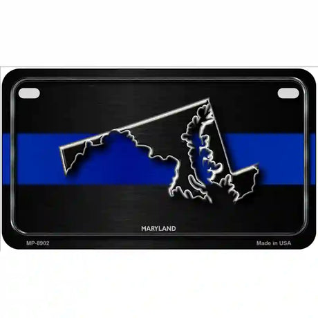 Maryland Thin Blue Line Metal Novelty License Plate 7" x 4" (MP)