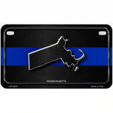 Massachusetts Thin Blue Line Metal Novelty License Plate 7" x 4" (MP)