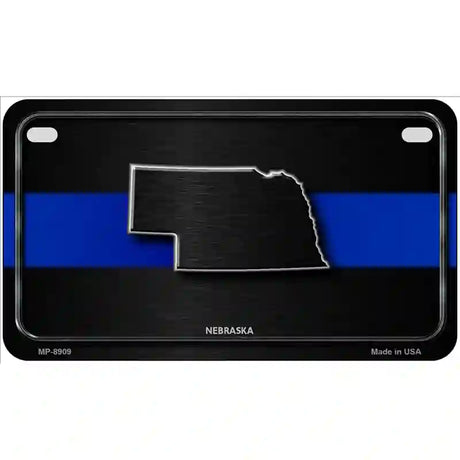 Nebraska Thin Blue Line Metal Novelty License Plate 7" x 4" (MP)