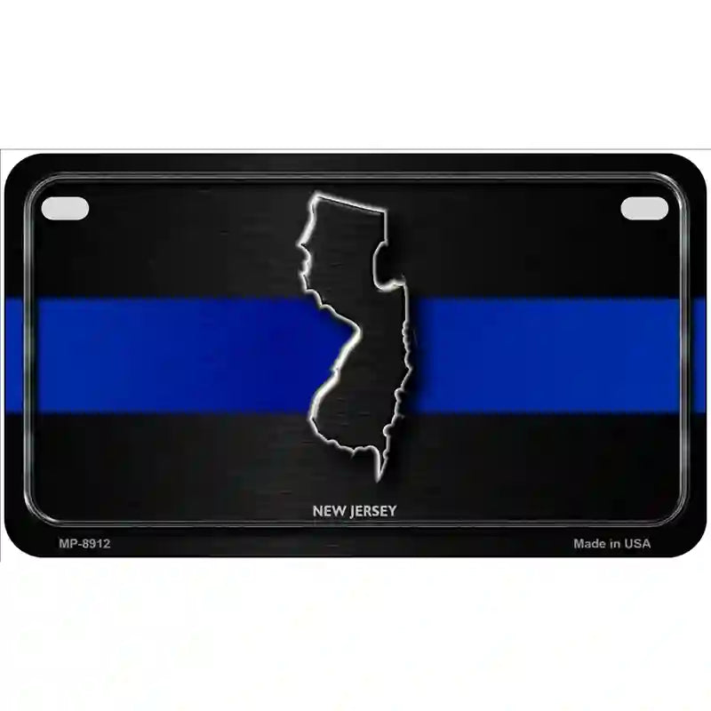 New Jersey Thin Blue Line Metal Novelty License Plate 7" x 4" (MP)