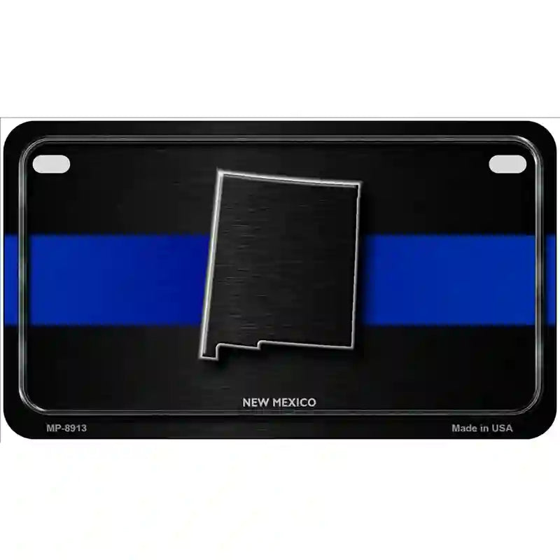 New Mexico Thin Blue Line Metal Novelty License Plate 7" x 4" (MP)