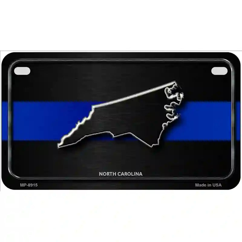 North Carolina Thin Blue Line Metal Novelty License Plate 7" x 4" (MP)