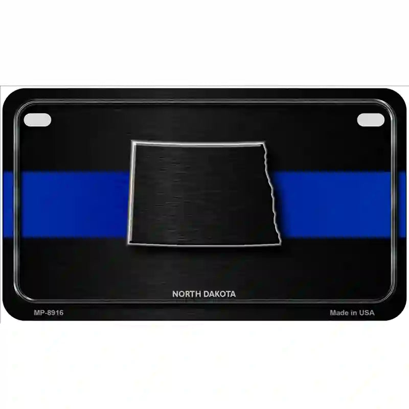 North Dakota Thin Blue Line Metal Novelty License Plate 7" x 4" (MP)