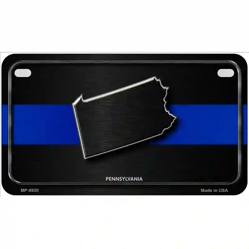 Pennsylvania Thin Blue Line Metal Novelty License Plate 7" x 4" (MP)