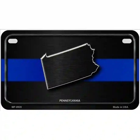 Pennsylvania Thin Blue Line Metal Novelty License Plate 7" x 4" (MP)