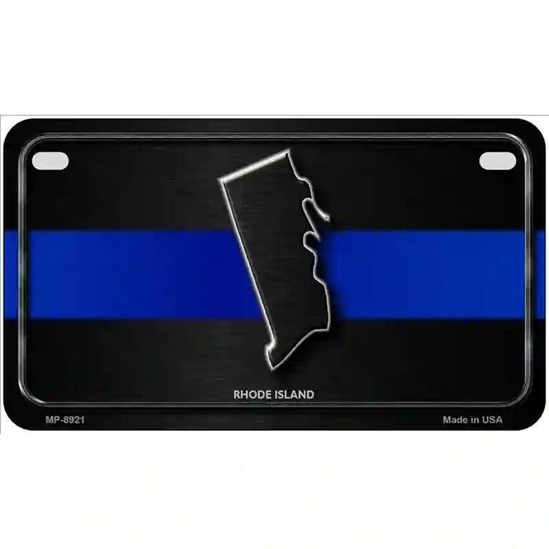 Rhode Island Thin Blue Line Metal Novelty License Plate 7" x 4" (MP)