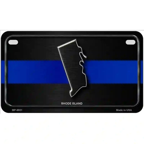 Rhode Island Thin Blue Line Metal Novelty License Plate 7" x 4" (MP)