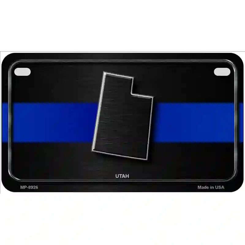 Utah Thin Blue Line Metal Novelty License Plate 7" x 4" (MP)