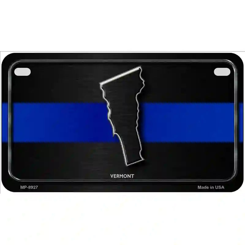 Vermont Thin Blue Line Metal Novelty License Plate 7" x 4" (MP)