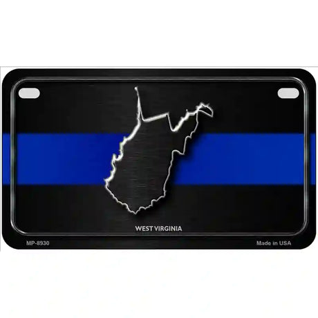 West Virginia Thin Blue Line Metal Novelty License Plate 7" x 4" (MP)