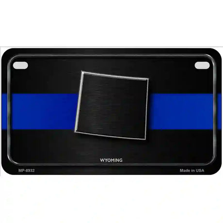 Wyoming Thin Blue Line Metal Novelty License Plate 7" x 4" (MP)