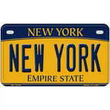 New York Yellow Metal Novelty License Plate 7" x 4" (MP)