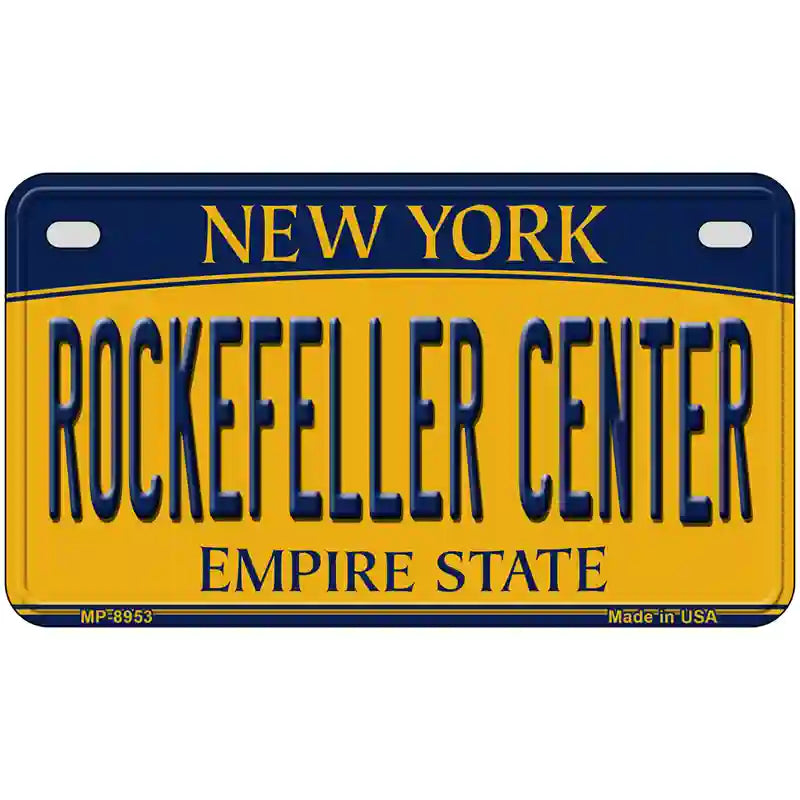 Rockefeller Center New York Metal Novelty License Plate