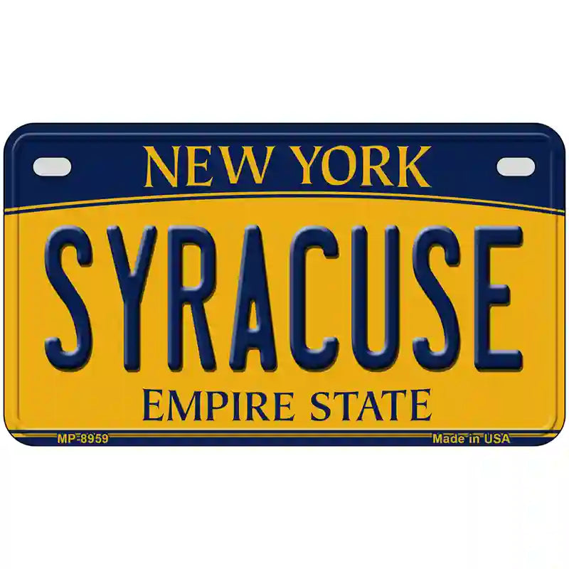 Syracuse New York Metal Novelty License Plate