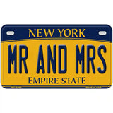 Mr and Mrs New York Metal Novelty License Plate 7" x 4" (MP)