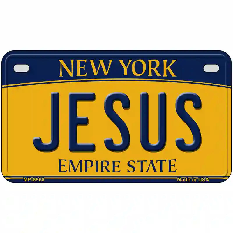 Jesus New York Metal Novelty License Plate 7" x 4" (MP)