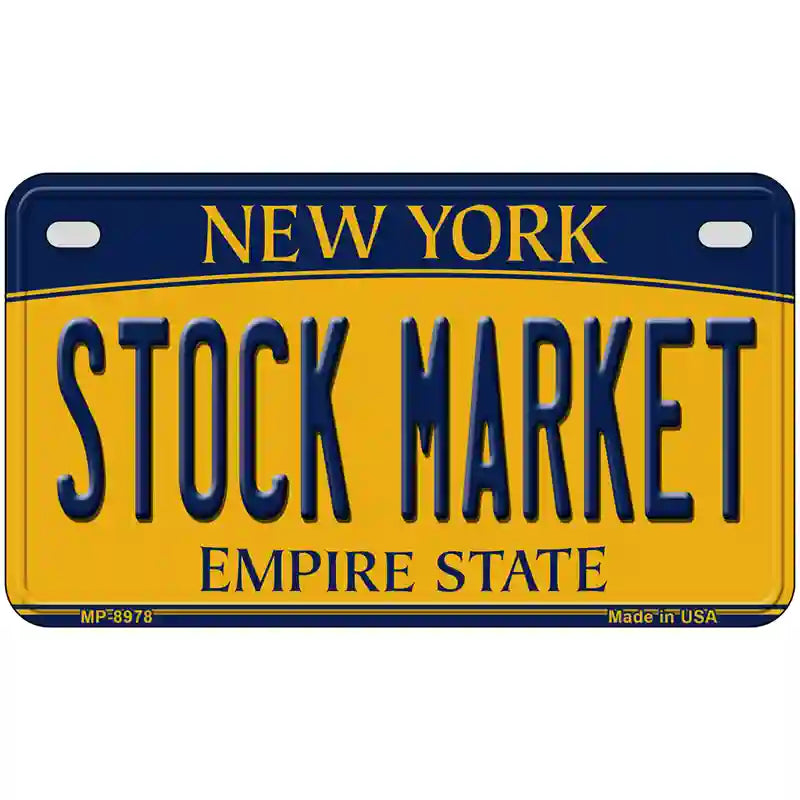 Stock Market New York Metal Novelty License Plate 7" x 4" (MP)