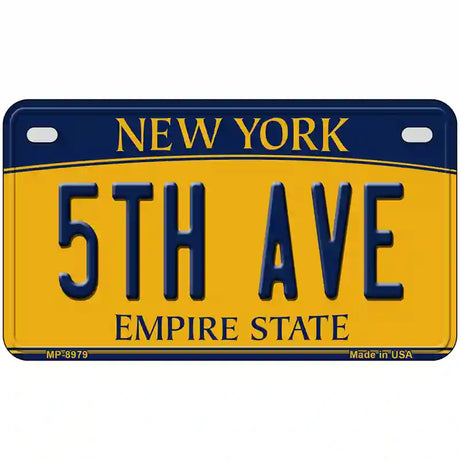 5th Ave New York Metal Novelty License Plate 7" x 4" (MP)